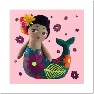 Mexican mermaid rag doll muñeca lele original maria toy from queretaro mexico Posters and Art